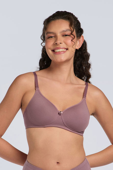 Buy Amante Solid Padded Wirefree Smooth Comfort T-Shirt Bra - Wistful Mauve